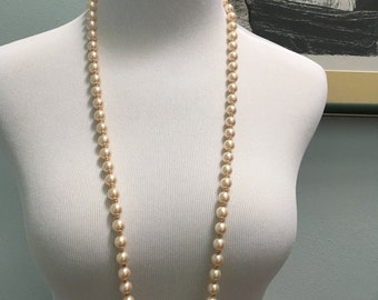 Vintage Faux Pearl and Gold Bead Necklace