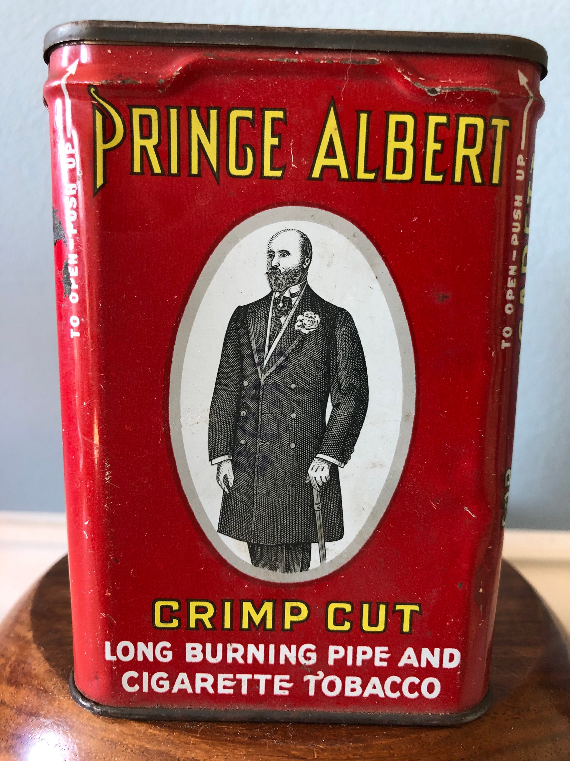 Vintage Prince Albert Crimp Cut Tobacco Tin Can