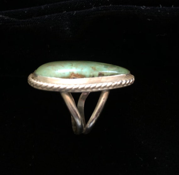 Turquoise Statement Ring Silver Bezel Setting Spl… - image 4