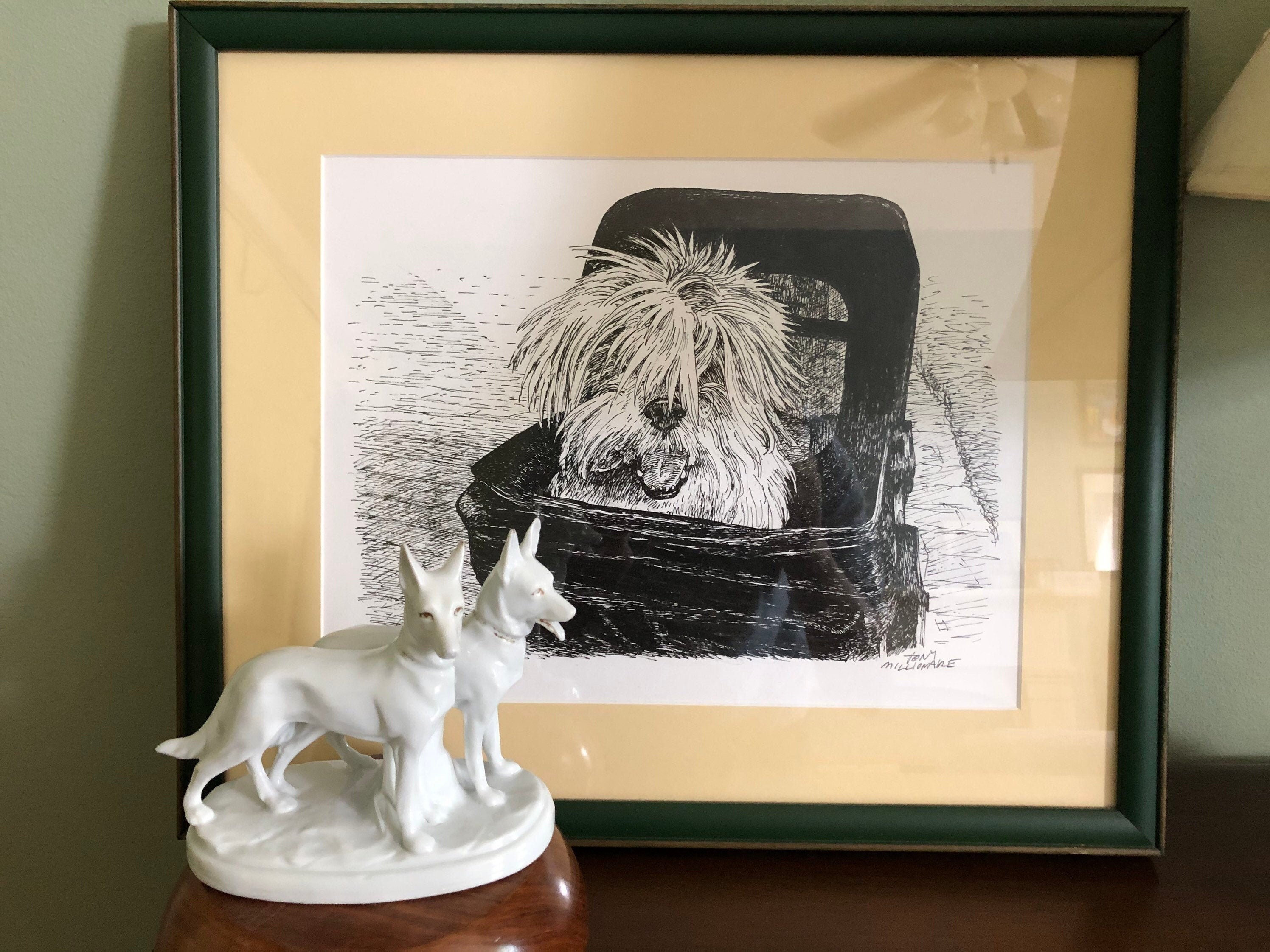 アンティーク　carl scheidig シャイディグ　ポーセリン Antique Carl Scheidig White Porcelain Dogs Made in Germany