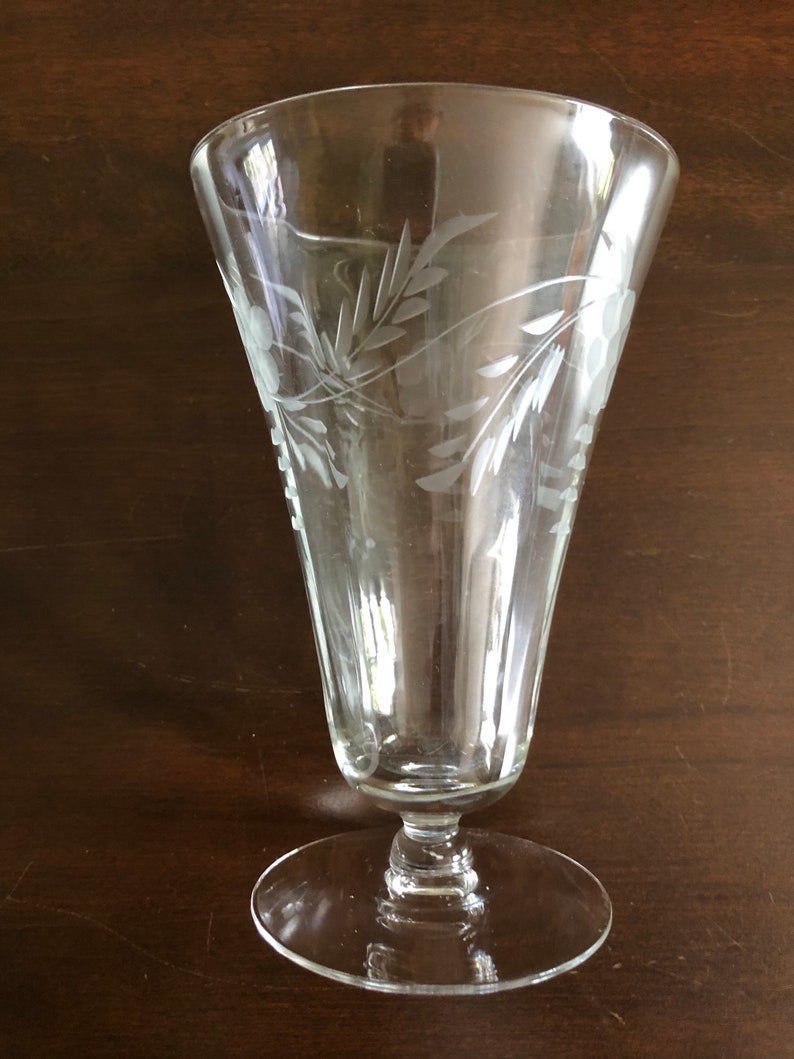 Vintage Gray Cut Optic Crystal Juice Glass Etsy