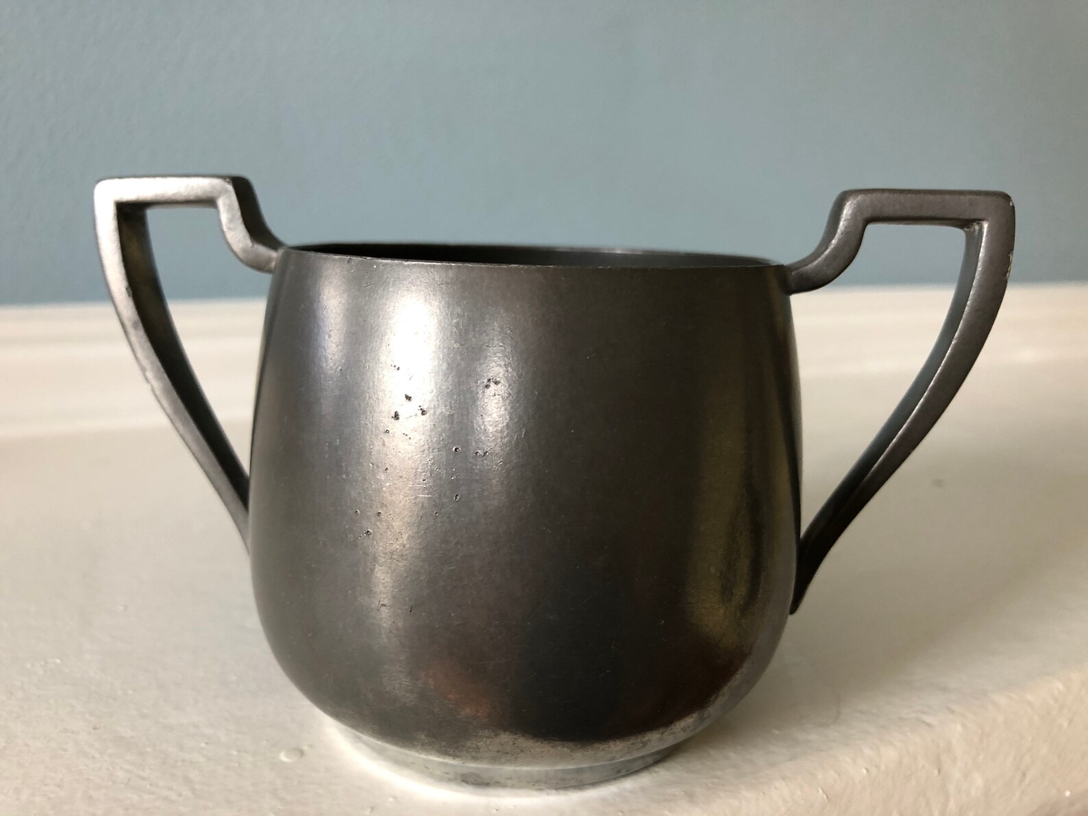 Genuine Pewter Sugar Bowl Art Deco Etsy