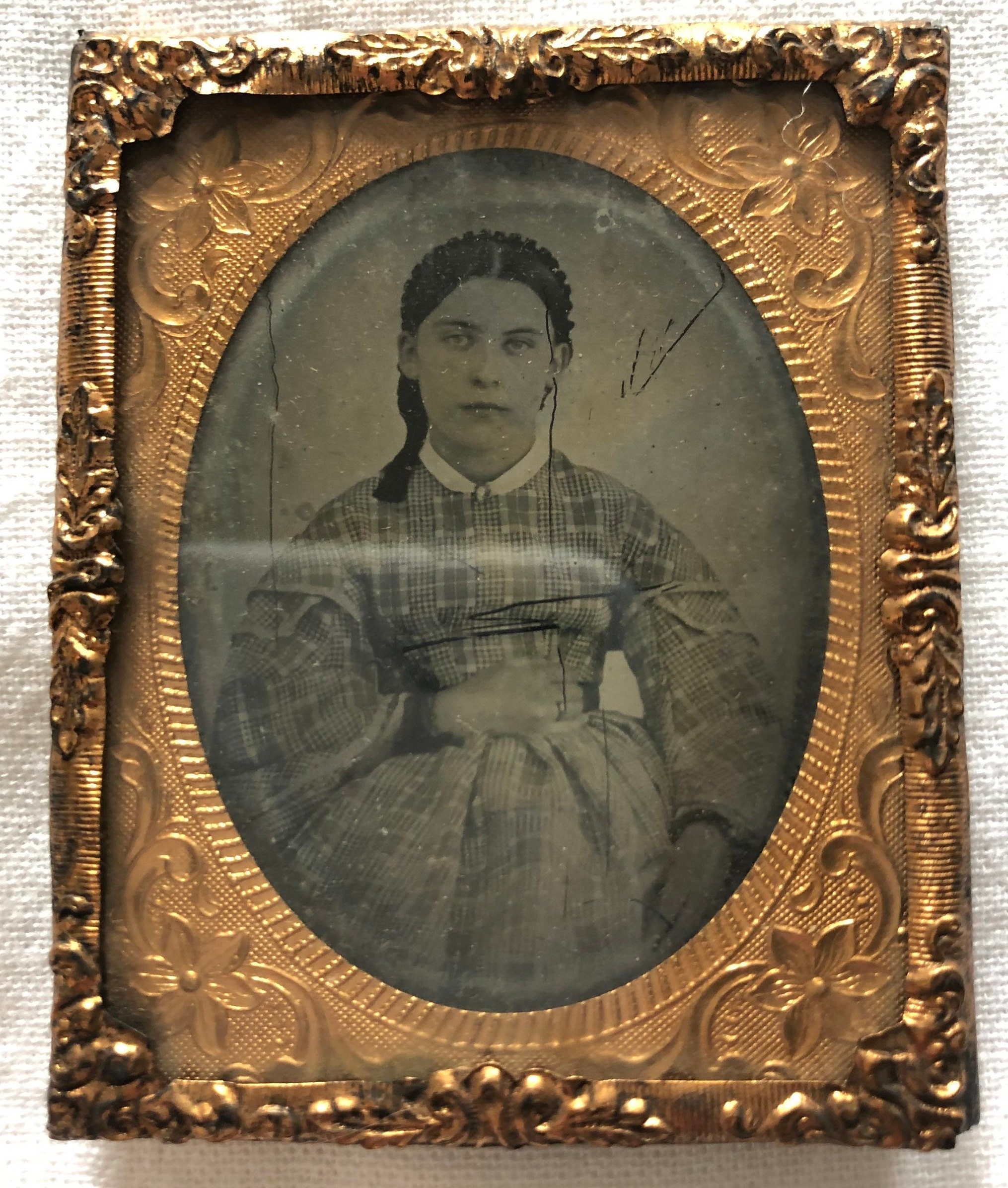 Tintype Portrait in Ornate Copper Frame - Etsy