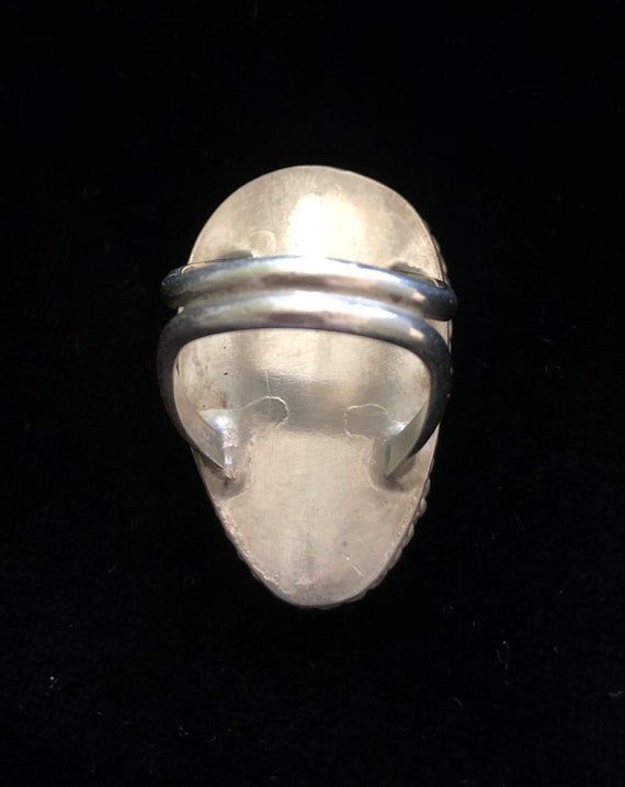 Turquoise Statement Ring Silver Bezel Setting Spl… - image 6