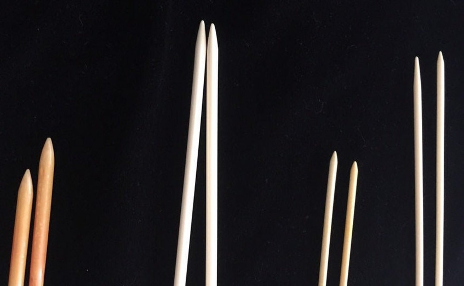 Antique Celluloid Knitting Needles 4 Pairs 1930s American Handicrafts