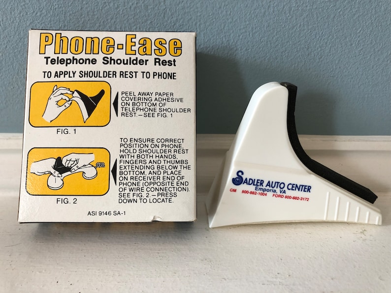 Vintage Promotional Phone-Ease Self Adhesive Telephone Shoulder Rest with Sadler Auto Center Logo Emporia VA image 3