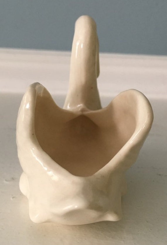 Vintage Ceramic Swan Ring Trinket Holder Mid-Cent… - image 7