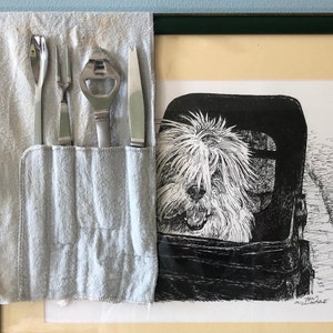 Vintage Stainless Steel Cocktail Garnish Toolkit with Original Felt Holder Made in Italy