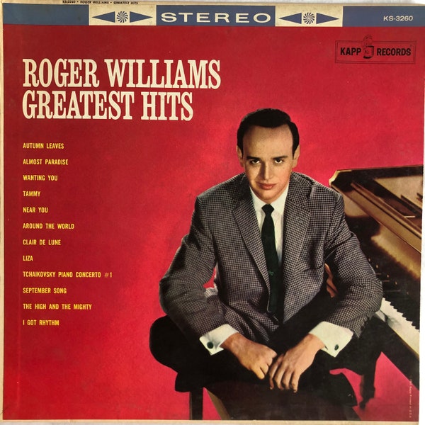 Roger Williams Greatest Hits Kapp Records KS-3260 1961 vinyle stéréo vintage