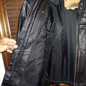 Vintage Highway Heavy Leather Short Fringe Mens Biker Jacket Size 42 - Deltona, FL image 5