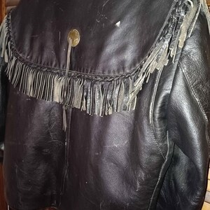 Vintage Highway Heavy Leather Short Fringe Mens Biker Jacket Size 42 - Deltona, FL image 9