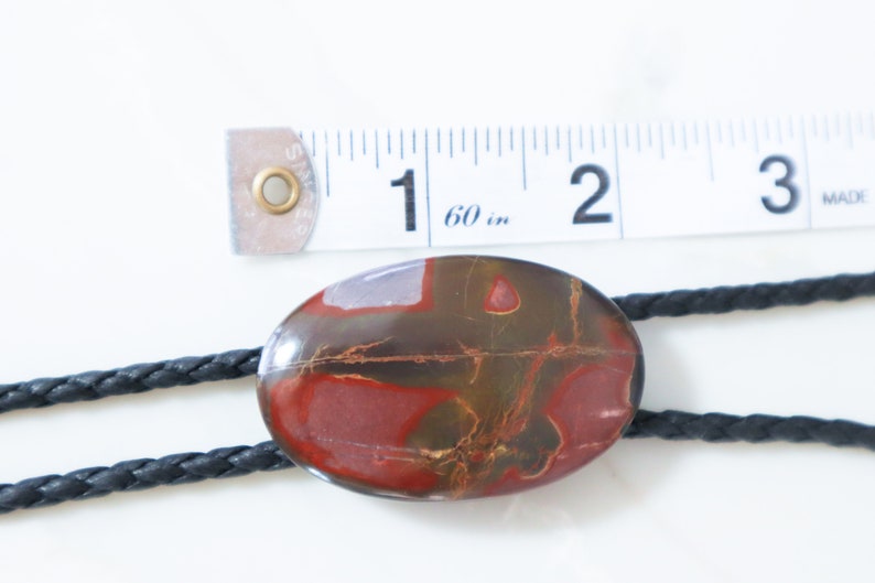 Cherry Creek Jasper bolo tie with vegan leather cord