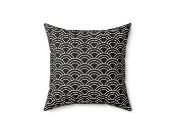 Japanese Seigaiha Pattern Square Pillow