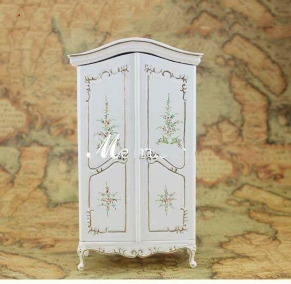 Fine 1:12 scale dollhouse miniature furniture handmade white distinctive cabinet 