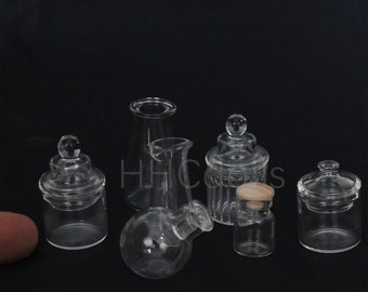 dollhouse vase/glass candy jar/glass jar miniature 1/12 scale decortion diy toys