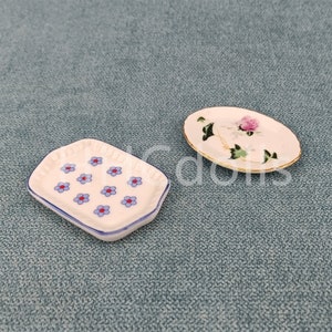toy DIY Dollhouse 1:12 Scale Miniature Porcelain Model lovely ceramic tableware painted plate