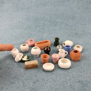 toy DIY Dollhouse 1:12 Scale Miniature Porcelain Model Flower Pot flower bed flower plate