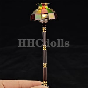 miniature light dollhouse high quality Floor lamp 1/12 scale decortion gift LED can light up