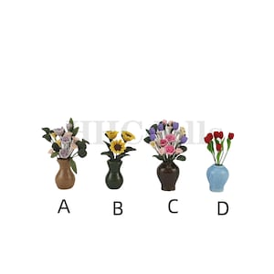 Dollhouse 1:12 Scale Miniature Flower art/ clay/vase flower arrangement