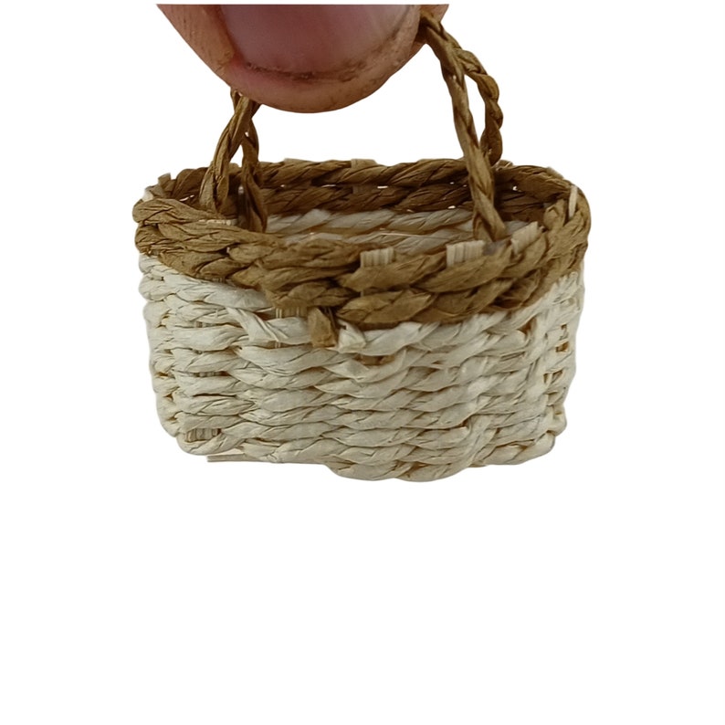 dollhouse woven basket and hand basket miniature 1/12 scale decortion diy toys C 41x22x29mm