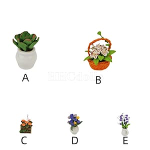 Dollhouse 1:12 Scale Miniature Succulents Lily clay flower model