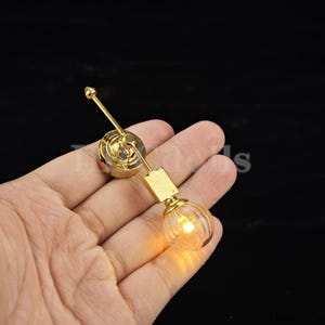 miniature light dollhouse Striped Chandelier 1/12 scale decortion diy toys gift LED can light up