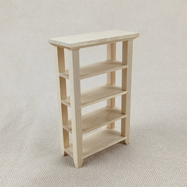 wooden toy model gift Dollhouse miniature furniture 1/12 scale Unpainted wooden shelf