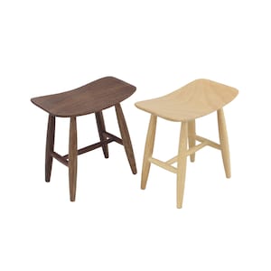 Miniature Moon shape stool Black walnut for 1/6 scale doll
