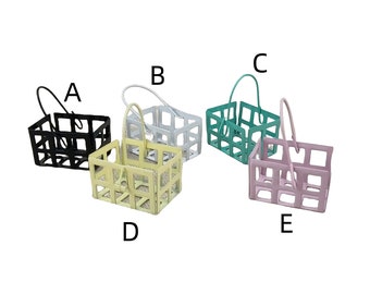 Cesto portaoggetti in ferro per casa delle bambole, cesto per vino, in miniatura, decorazione in scala 1/6, giocattoli fai da te