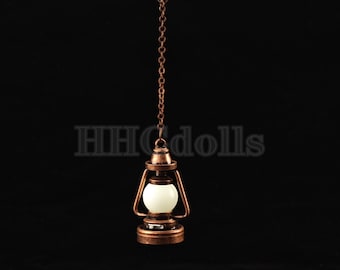 Miniature Dollhouse Lantern: 1/12 Scale LED Light Up Decoration