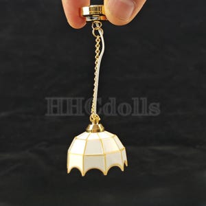 Miniature Dollhouse Chandelier: 1/12 Scale LED Light