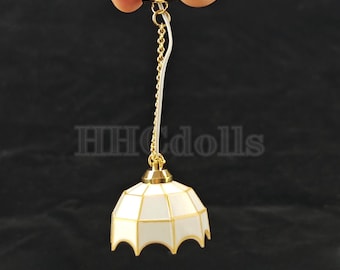 Miniature Dollhouse Chandelier: 1/12 Scale LED Light