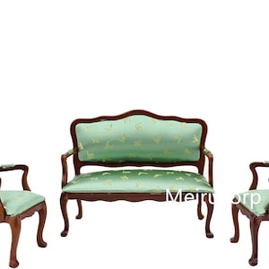 1/12 Scale Dollhouse Miniature Furniture Model Chair and Sofa Set