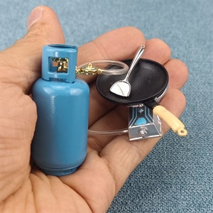 Poppenhuis miniatuur gastank kachel Wokset: schaal 1/12 lichtmetalen decor