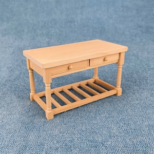 Holzspielzeug Puppenhaus Miniatur Möbel 1/12 Maßstab Unlackierter Küchentisch