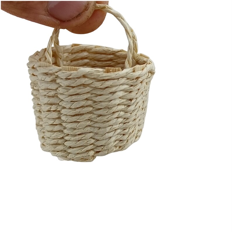 dollhouse woven basket and hand basket miniature 1/12 scale decortion diy toys A 41x36x50mm