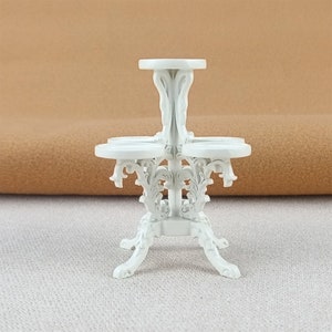 1/12 Scale Dollhouse Classical White Flower Stand Miniature Furniture