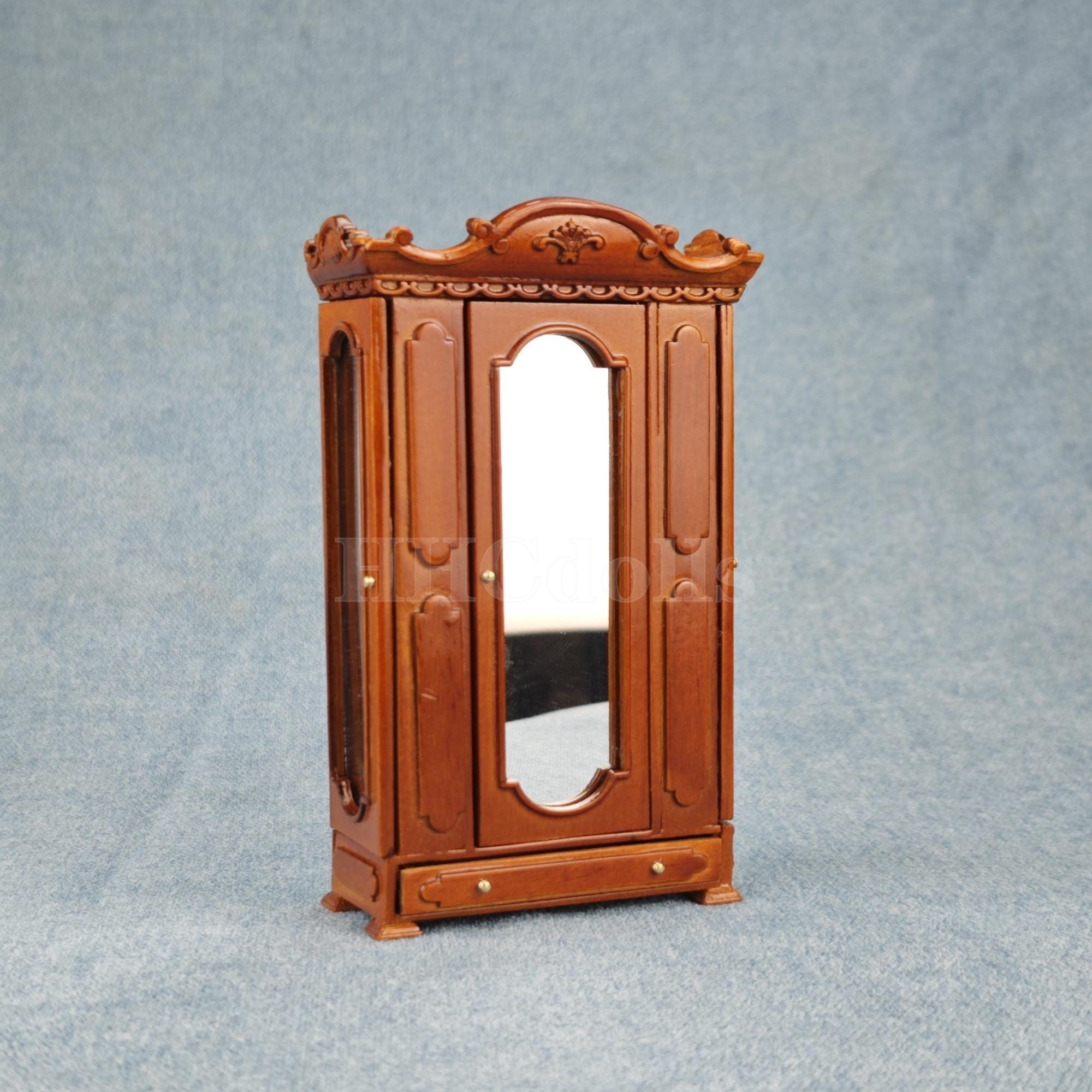 Miniature Dollhouse 1:12 Scale model Wooden bedroom wardrobe/WN color