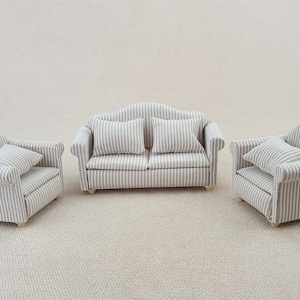 Miniature Dollhouse 1:12 Skala Geschenk-Empfang Möbel Modell Hobby Stoff Sofa und Stuhl Spielzeug