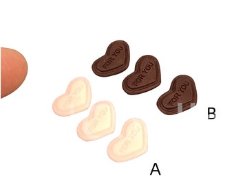 Casa de bonecas em miniatura com coração de chocolate, escala 1/12, decoração de amor, artesanato faça você mesmo.