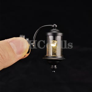 Miniature Dollhouse Black Metal Wall Light: 1/12 Scale LED