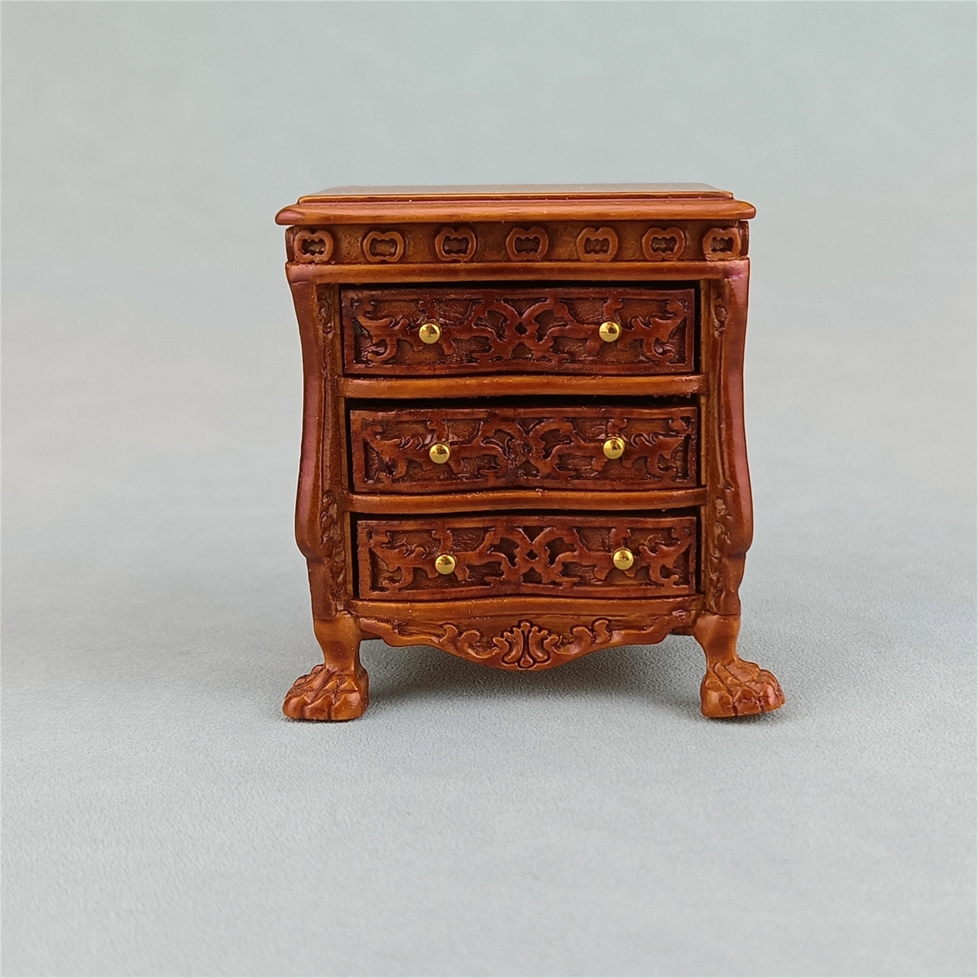 Miniature Dollhouse 112 Scale Walnut Color Bedside Table Dh6245 my