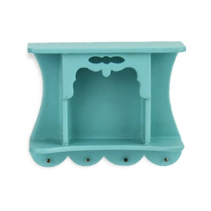 Dollhouse Miniature Furniture 1:12 Scale Lovely Peacock Blue Wall-Mounted Shelf