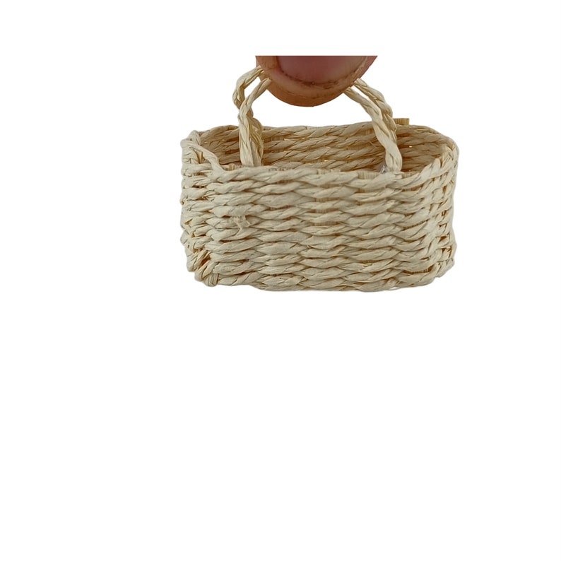 dollhouse woven basket and hand basket miniature 1/12 scale decortion diy toys B 46x31x38mm