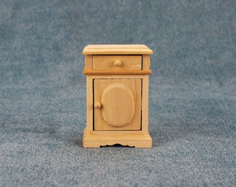 Dollhouse Bedroom Furniture 1/12 scale unpainted  model bedside table/side table