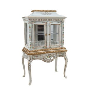 Miniature Dollhouse 1:12 Scale White hand painted Collection cabinet/Display cabinet