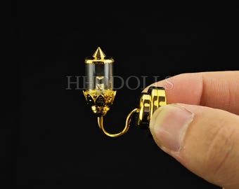 Miniature Dollhouse LED Wall Lamp: 1/12 Scale DIY Decor