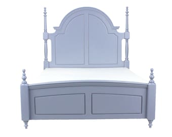 Doll miniature furniture 1/6 th White wood luxury bed for Barbie