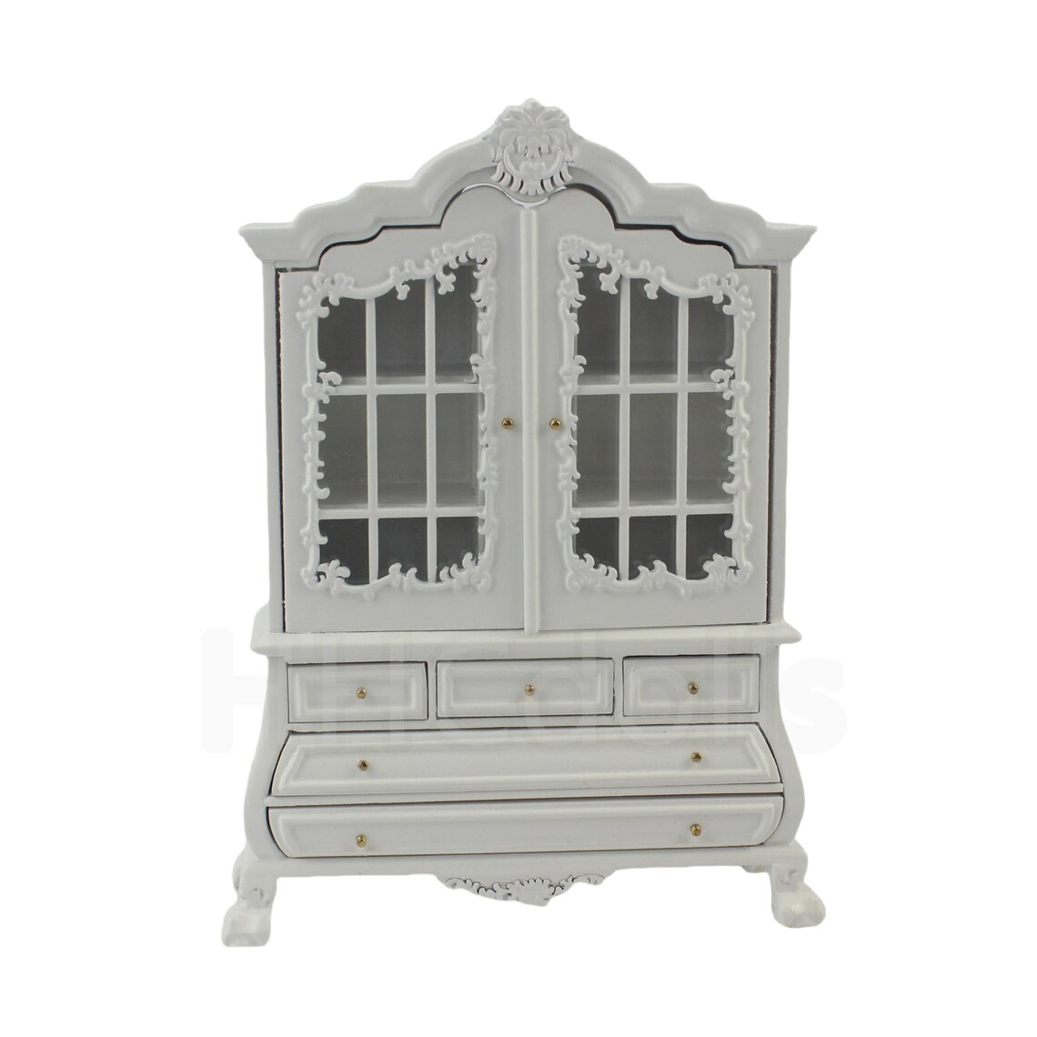 White Miniature Wooden Handmade Dollhouse 112 Scale Armoire/display