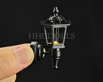 Miniature Dollhouse Outdoor Wall Lamp: 1/12 Scale LED Light